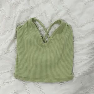 Garage cropped green top with tie back